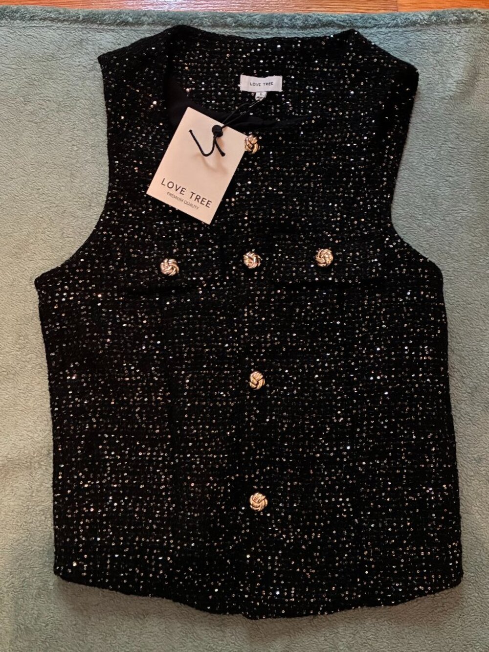 Black sequin vest